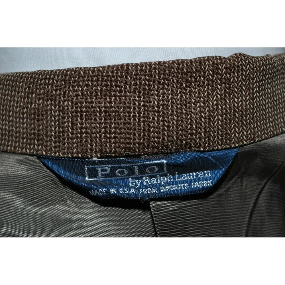 VTG Polo Ralph Lauren‎ Blazer Mens 41 Brown Wool Blend Sport Coat Jacket USA